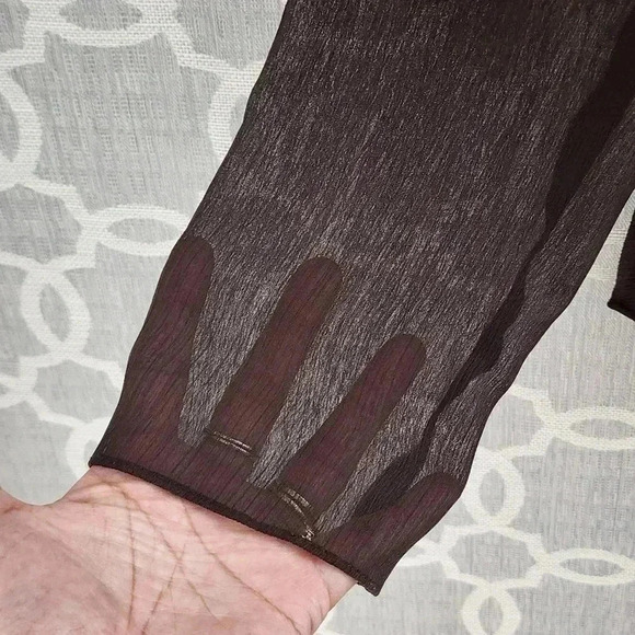 Vintage Ursula of Switzerland Open Front Long Sleeve Asymmetrical Brown Cardigan - Picture 3 of 8